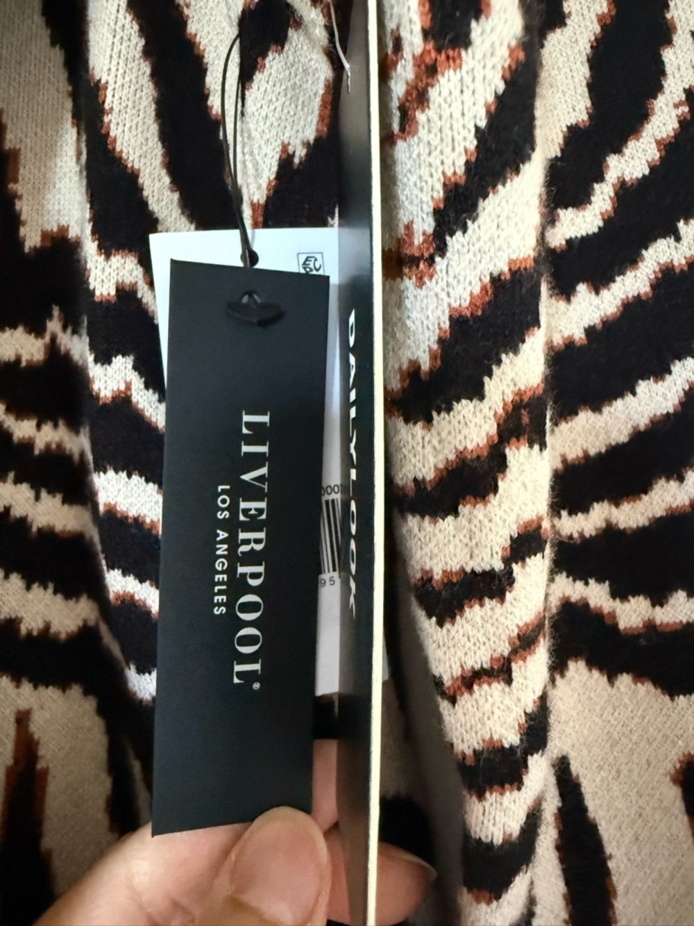 New Liverpool Zebra Print Open Cardigan size XS - Picture 7 of 7